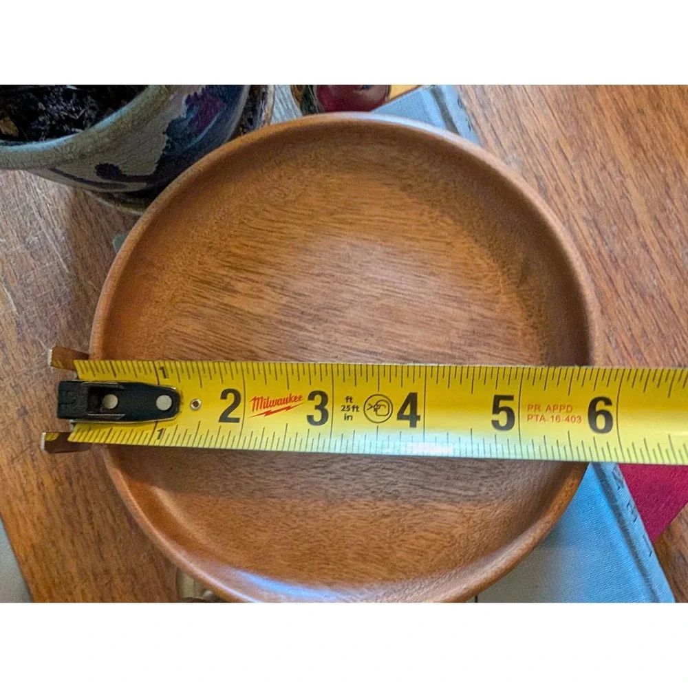 Vintage MCM Beaumonts Oregon Myrtlewood Plates Set of 2 Wood Saucers 6 Inch‎